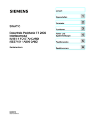 Siemens SIMATIC IM151-1 FO STANDARD Gerätehandbuch