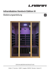 LAMAR Infrarotkabine Hemlock Edition III Bedienungsanleitung