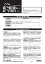 Icom IC-F2000D Serie Anleitung Und Warnhinweise