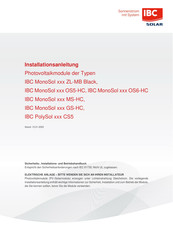 IBC Solar MonoSol OS6-HC Serie Installationsanleitung