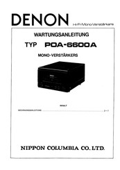 Denon POA-6600A Bedienungsanleitung