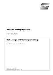 WAREMA S6 E Bedienungs- Und Wartungsanleitung