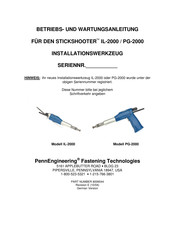 PennEngineering STICKSHOOTER IL-2000 Betriebs- Und Wartungsanleitung