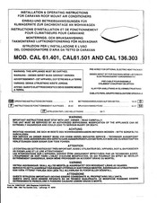 Dometic CAL 61.401 Einbau- Und Bedienungsanleitungen