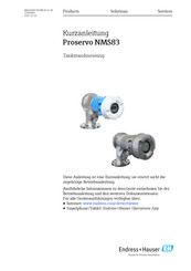 Endress+Hauser Proservo NMS83 Kurzanleitung