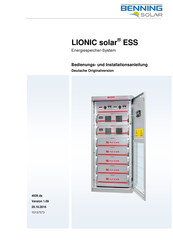 Benning LIONIC solar ESS Bedienungs- Und Installationsanleitung