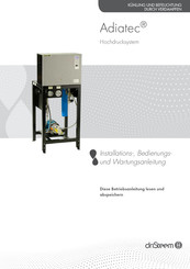 DriSteem Adiatec 500 Installations-, Bedienungs- Und Wartungsanleitung