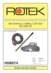 Rotek SZ-1600-20 Bedienungsanleitung
