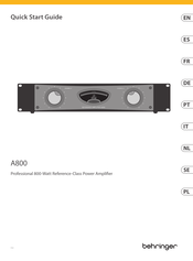 Behringer A800 Schnellstartanleitung