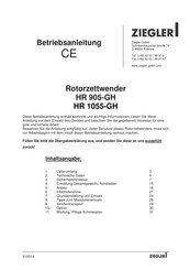 Ziegler HR 1055-GH Betriebsanleitung