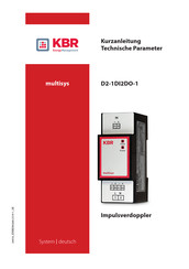KBR multisys D2-1DI2DO-1 Kurzanleitung