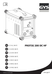 GYS PROTIG 200 DC HF Bersetzung Der Originalbetriebsanleitung