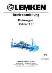 LEMKEN Zirkon 10 K Betriebsanleitung