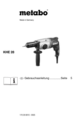Metabo KHE 28 Gebrauchsanleitung