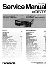 Panasonic CQ-858EG Serviceanleitung