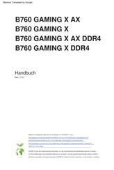 Gigabyte B760 GAMING X DDR4 Handbuch
