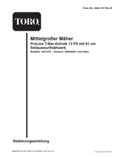 Toro ProLine T-Bar-Antrieb 13 PS Bedienungsanleitung