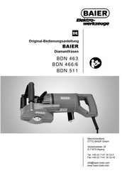 Baier Elektrowerkzeuge BDN 463 Original Bedienungsanleitung