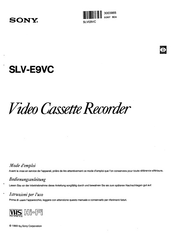 Sony SLV-E9VC Bedienungsanleitung