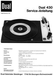 Dual 430 Serviceanleitung