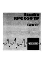Grundig Studio RPC 650 TP Bedienungsanleitung