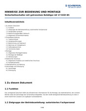 schmersal AZ 17-02ZI B5 Bedienung Und Montage