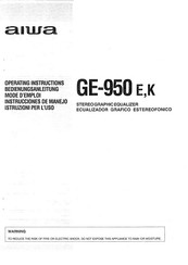 Aiwa GE-950 K Bedienungsanleitung