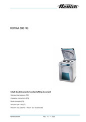 Hettich ROTIXA 500 RS Gebrauchsanweisung