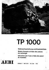 AEBI TP 1000 Gebrauchsanleitung Und Ersatzteilliste