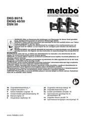 Metabo DKNG 40/50 Originalbetriebsanleitung