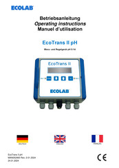 ECOLAB EcoTrans II pH Betriebsanleitung