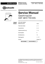 Bauknecht GSF 4872 TW-WS Serviceanleitung