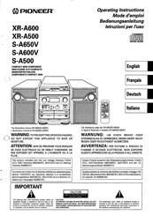 Pioneer XR-A500 Bedienungsanleitung