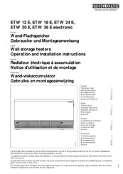 STIEBEL ELTRON ETW 24 E Gebrauchs- Und Montageanweisung