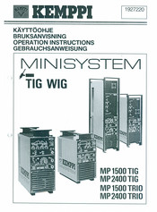 Kemppi MINISYSTEM MP 2400 TIG Gebrauchsanweisung