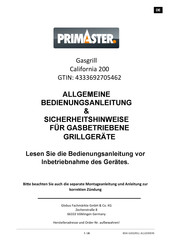 PrimAster California 200 Bedienungsanleitung/Sicherheitshinweise