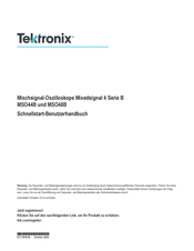 Tektronix B-Serie Schnellstart-Benutzerhandbuch