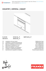 Franke Smart Plus SMP 86 F Serie Installations- Und Gebrauchsanweisung