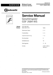 Bauknecht GSF 2684 WS Serviceanleitung