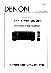 Denon PMA-980R Bedienungsanleitung
