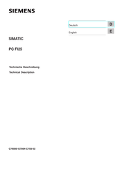 Siemens SIMATIC PC FI25 Technische Beschreibung