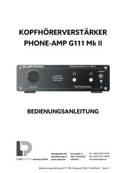 Lake People PHONE-AMP G111 Mk II Bedienungsanleitung