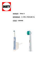 Braun Oral-B Professional Care D15513 Bedienungsanleitung