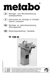 Metabo TF 100 M Montage- Und Betriebsanleitung