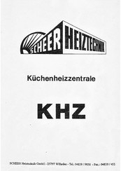 Scheer KHZ Serie Bedienungsanleitung