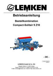 LEMKEN Compact-Solitair 9 Z10 Betriebsanleitung