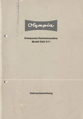 Olympia RAS 3/11 Gebrauchsanleitung