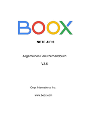 Boox NOTE AIR 3 Benutzerhandbuch