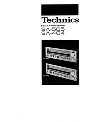 Technics SA-404 Bedienungsanleitung