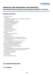 Schmersal AZ201CC-T-1P2P-DU Bedienungsanleitung